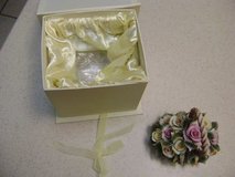 Porcelain China Roses Flower Arrangement In China Basket - 2 Left - Gift Boxed in Luke AFB, Arizona